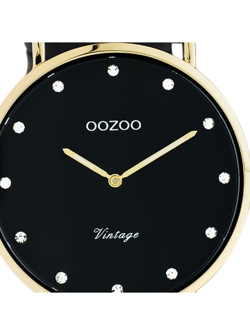 Oozoo Armbanduhr Oozoo Vintage Series schwarz groß (ca. 40mm)