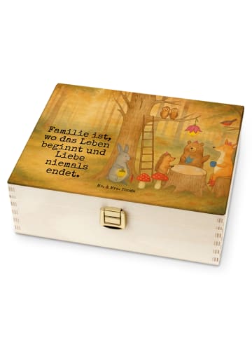 Mr. & Mrs. Panda Teebox Waldtiere Picknick Design mit Spruch in Weiß