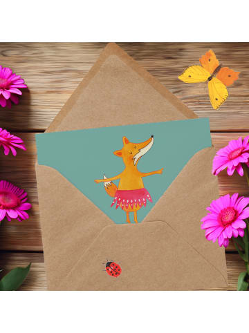 Mr. & Mrs. Panda Grußkarte Tanzen Geschichten mit Spruch in Meeresbrise