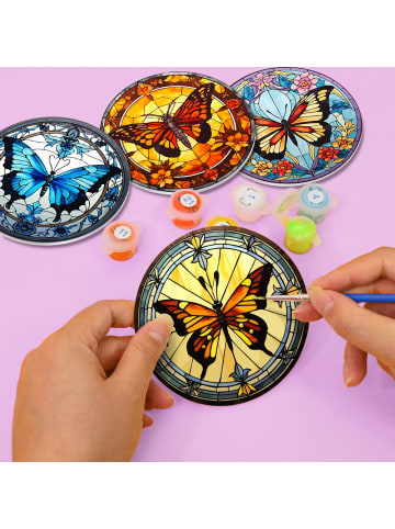 ARTNANAS PVC-Untersetzer Malen nach Zahlen 4er Set-"Flügelzauber"