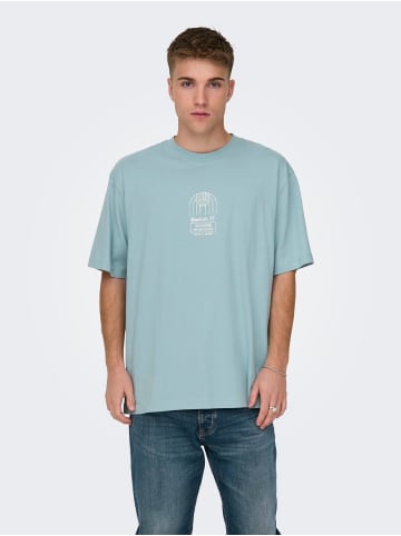 Only&Sons T-Shirt 2er-Set Rundhals Kurzarm in Weiß-Blau