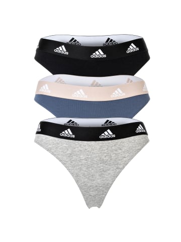 adidas String 3er Pack in Schwarz/Grau/Blau