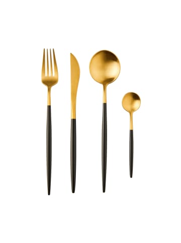 Butlers Besteck-Set 4-tlg. matt STILETTO in Gold-Schwarz