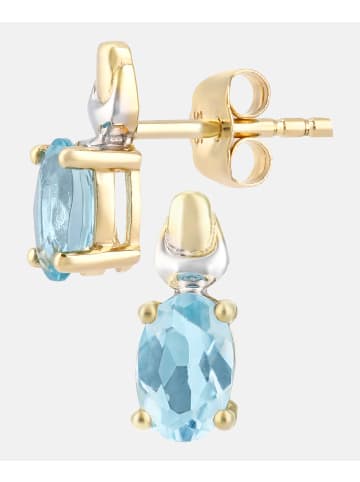 Diamant L'éternel Ohrringe aus 375 Gelbgold mit Zirkonia mit Aquamarin