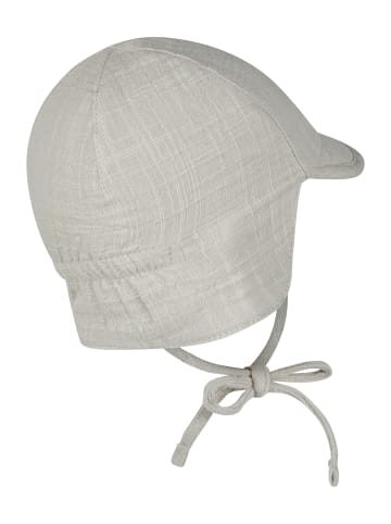 Sterntaler Schirmmütze mit Nackenschutz uni in lichtgrau