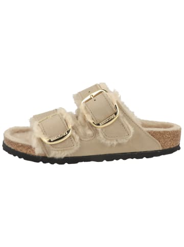 Birkenstock Sandale Arizona Big Buckle Lammfell geöltes Nubukleder normal in dunkelbraun