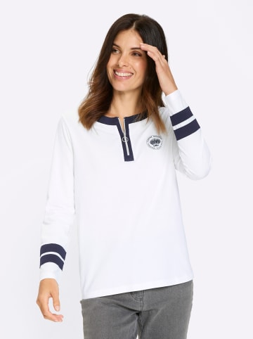 Sieh an! Langarm-Shirt in weiß-marine