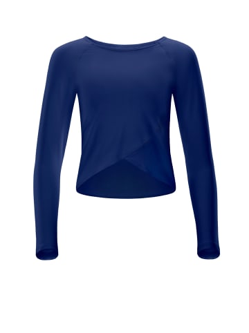 Winshape Functional Light and Soft Cropped Long Sleeve Top AET131LS in dark blue