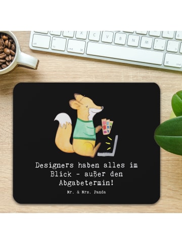 Mr. & Mrs. Panda Mauspad Designer Überblick mit Spruch in Schwarz