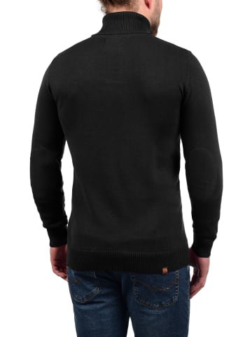 BLEND Rollkragenpullover BHLatif 20707474ME Strickpullover mit Ellbogenpatches in Schwarz