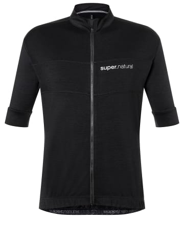 super.natural Merino Fahrradtrikot in schwarz