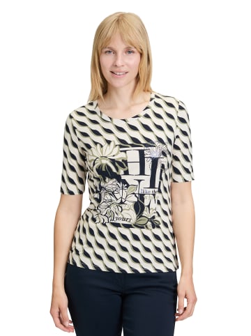 Betty Barclay Basic Shirt mit Print in Beige/Dark Blue