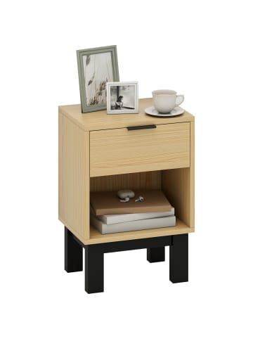 HOMCOM Nachttisch-35L x 26B x 50H cm-Eiche