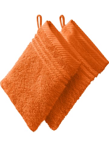 REDBEST Frottier Waschhandschuh 2er-Pack New York in mandarine