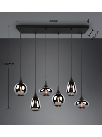 Trio Leuchten Pendelleuchte LUMINA in schwarz matt