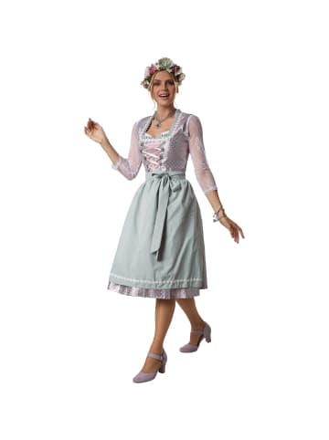 tectake Frauenkostüm Midi-Dirndl Oberammergau Modell 1 in silber/grün