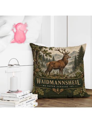 Mr. & Mrs. Panda Kuschelkissen 40x40 Hirsch rustikal Design mit ... in Weiß