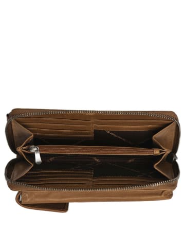 The Chesterfield Brand Malaga - Handytasche/Geldbörse 12cc 19 cm (black) in cognac