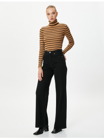 KOTON Sweater in Kamelfeder Gestreift