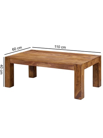 KADIMA DESIGN Couchtisch Massiv-Holz 60 cm breit Wohnzimmer-Tisch Design in Massivholz