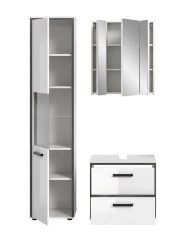 ebuy24 Badmöbelset Kojak Weiß 115 x 37 cm