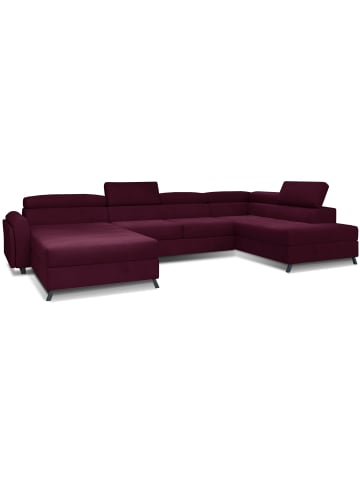 MF Design Joseppe Recamiere Rechts in Weinrot -  (L) 200 x (B) 360 x (H) 92 cm