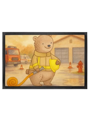 Mr. & Mrs. Panda Schmutzmatte Bär Freiwillige Feuerwehr Design o... in Weiß