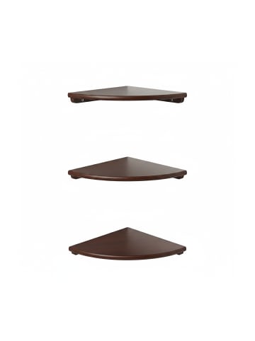 relaxdays Eckregal in Dunkelbraun - (B)25 x (H)3 x (T)25 cm