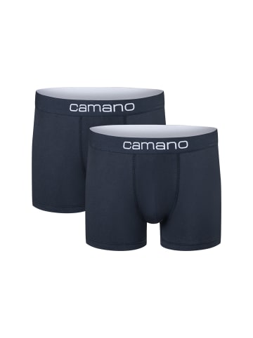 camano Boxershorts Unterhosen Herren elastischer Gummibund ohne Einschneiden Baumwolle Stretch hautfreundlich Atmungsaktiv 2er Pack comfort in navy blazer