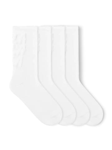 von Jungfeld Crew-Socken Embossed in BlaBlaBla - Pure White