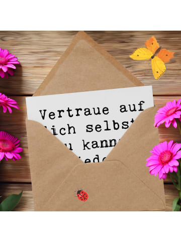 Mr. & Mrs. Panda Glückwunschkarte Spruch Ein schwieriges Gespräc... in Weiß