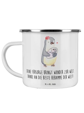 Mr. & Mrs. Panda Teetasse Beste Hebamme mit Spruch in Weiß
