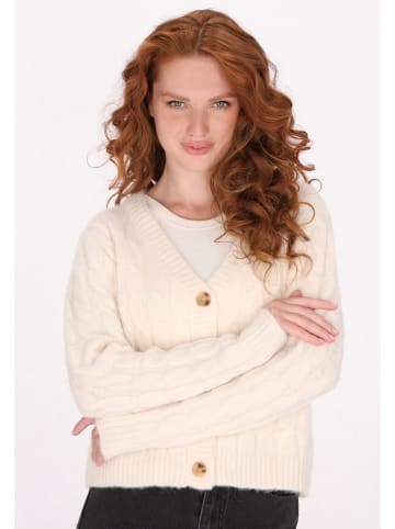DreiMaster Vintage Damen Cardigan in Wollweiss Melange