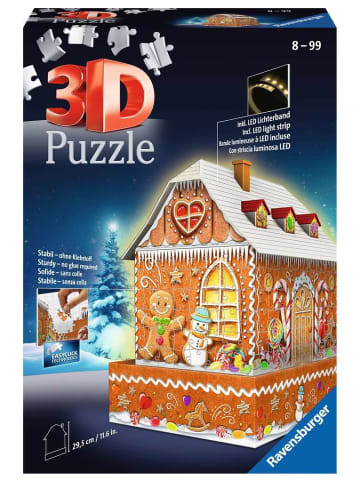 Ravensburger Konstruktionsspiel Puzzle 216 Teile 3D Puzzle Lebkuchenhaus bei Nacht Ab 8 Jahre in bunt