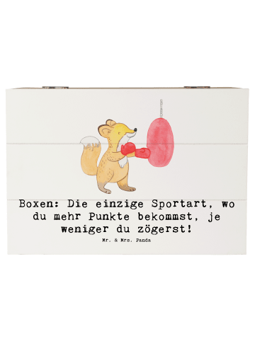Mr. & Mrs. Panda Holzkiste Boxen Schnell Entscheiden mit Spruch in Weiß