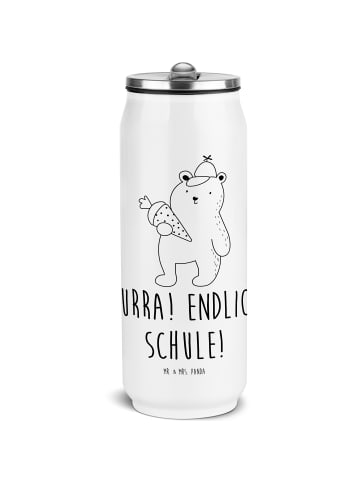 Mr. & Mrs. Panda Trinkflasche Bär Schultüte mit Spruch in Weiß
