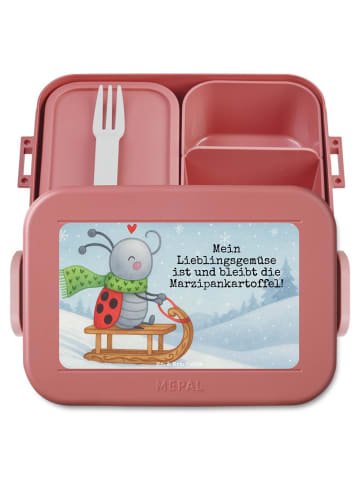 Mr. & Mrs. Panda Lunchbox Smörle Rodeln Design mit Spruch in Rot Pastell