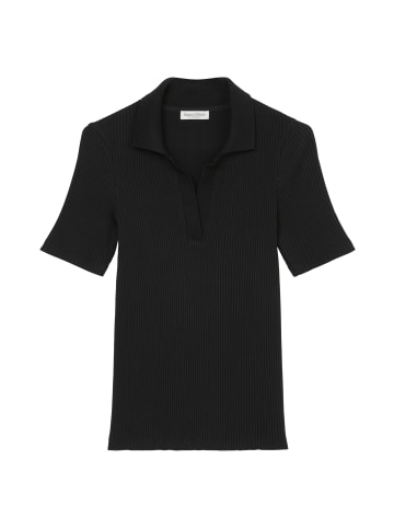 Marc O'Polo Ripp-Poloshirt regular in Schwarz