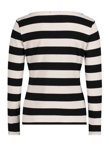 Betty Barclay Basic Shirt mit Rippenstruktur in Schwarz/Weiß