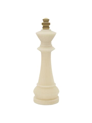 Mauro Ferretti Schachkönig aus beigefarbenem und goldfarbenem Kunstharz, Ø 13 x 41 cm
