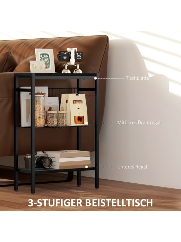 HOMCOM Beistelltisch in Schwarz 43L x 18B x 62,5H cm