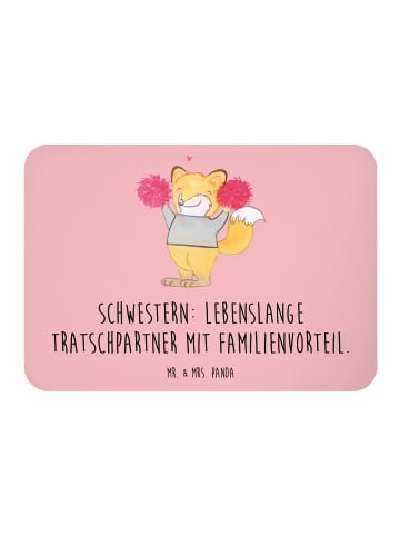 Mr. & Mrs. Panda Magnet Schwestern Tratschpartner mit Spruch in Rot Pastell