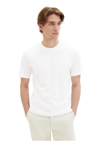 Tom Tailor Basic T-Shirt 2-er Stück Pack Kurzarm Set in Weiß