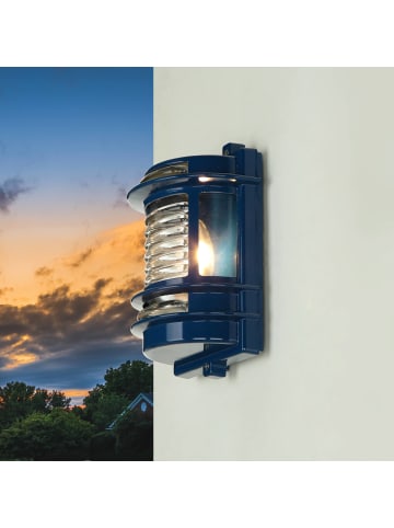 Licht-Erlebnisse Außen Wandlampe (B)16 x (H)22 cm in Blau