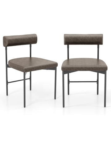 COSTWAY 2er Set Esszimmerstuhl 47,5 x 46 x 74 cm in Grau
