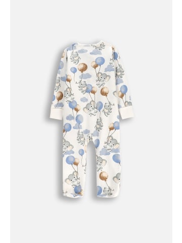 Coccodrillo Strampler mit Füßen in ecru