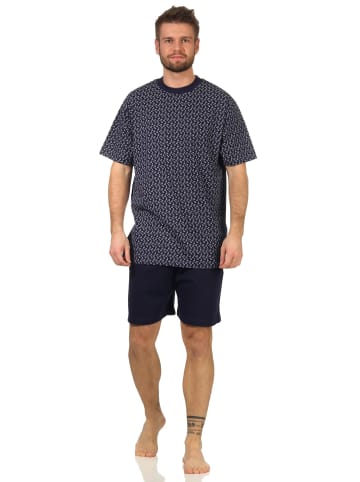NORMANN Schlafanzug kurzarm Shorty Pyjama in navy