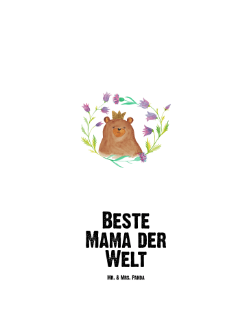Mr. & Mrs. Panda Trinkflasche Bär Königin mit Spruch in Weiß