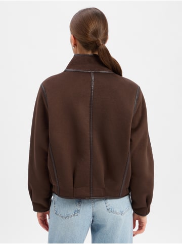 Marie Lund Kunstlederjacke in mocca