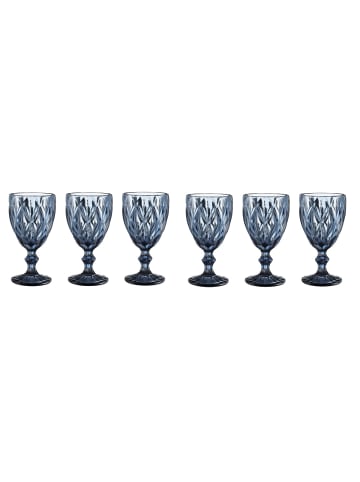 Cheffinger 6 Teiliges Set Weingläser Trinkgläser in Blau